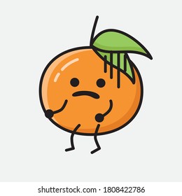 An illustration of Cute Tangerine Fruit Vector Character