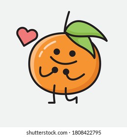An illustration of Cute Tangerine Fruit Vector Character