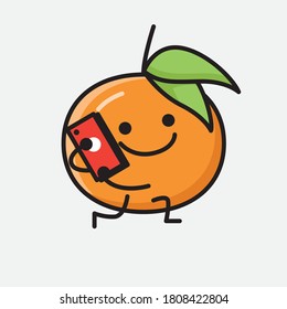 An illustration of Cute Tangerine Fruit Vector Character