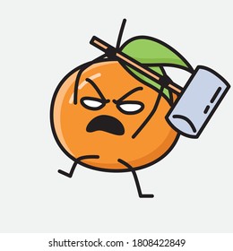 An illustration of Cute Tangerine Fruit Vector Character