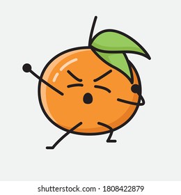 Eine Illustration von Cute Tangerine Fruit Vector Character