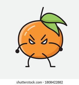 Eine Illustration von Cute Tangerine Fruit Vector Character