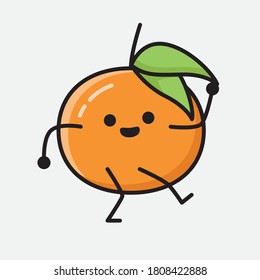 Ilustración del carácter de vector de frutas de mandarina pura