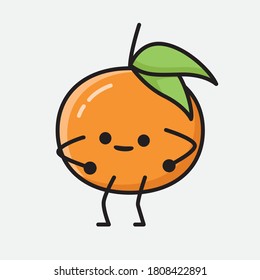 Ilustración del carácter de vector de frutas de mandarina pura