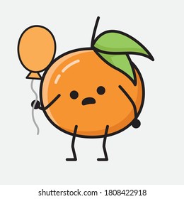 Ilustración del carácter de vector de frutas de mandarina pura