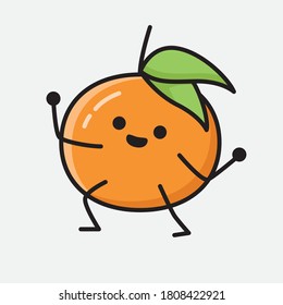 An illustration of Cute Tangerine Fruit Vector Character