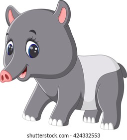 illustration of Cute tapir cartoon