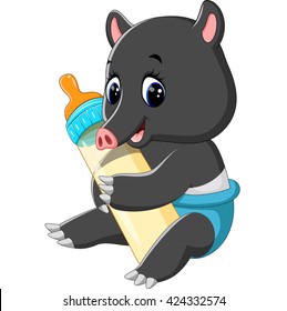 illustration of Cute tapir cartoon