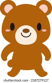 Illustration of a cute teddy bear character in a standing pose