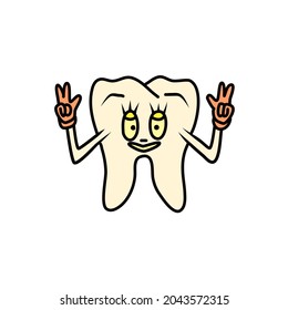 Illustration of cute teeth perfect for icons, item, mascot logo, element, symbol and ect.