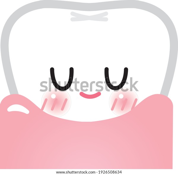 Illustration of cute teeth posing
