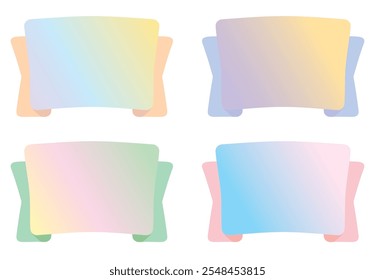 Illustration of a cute and thick title ribbon in pastel colors