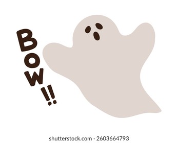 Illustration of a cute and threatening ghost