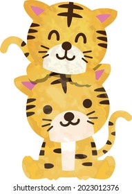 Illustration Of A Cute Tiger Hugging