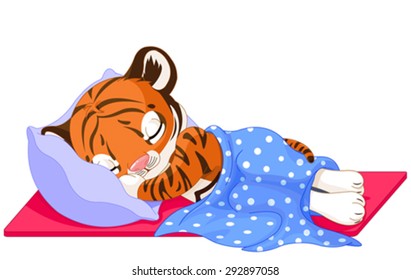 Illustration of cute tiger sleeping