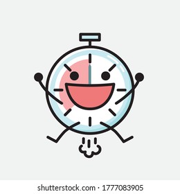 An illustration of Cute Timer Clock Vector Character 