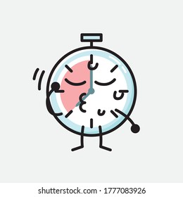 An illustration of Cute Timer Clock Vector Character 