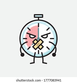 An illustration of Cute Timer Clock Vector Character 