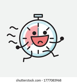 An illustration of Cute Timer Clock Vector Character 