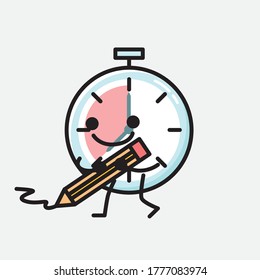 An illustration of Cute Timer Clock Vector Character 