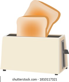 Illustration of cute toaster and bread toast
