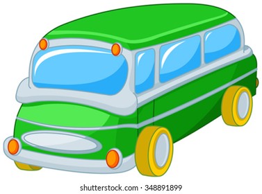 Illustration of cute toy bus