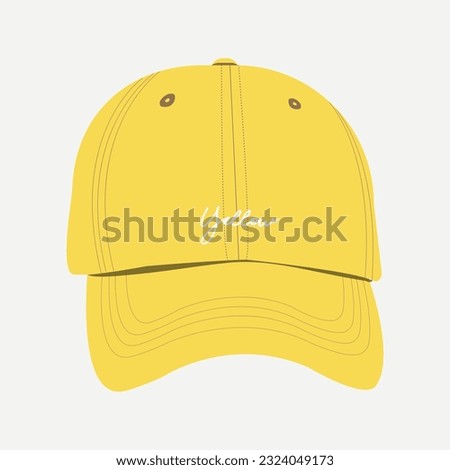 Illustration of a cute and trendy yellow hat for young people. A fashionable hat suitable for back to school, campus activities, sports activities, modeling and more