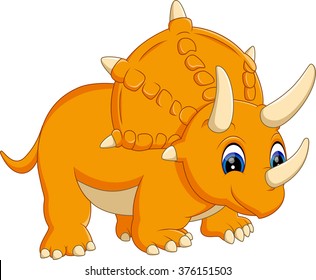 illustration of cute Triceratops cartoon