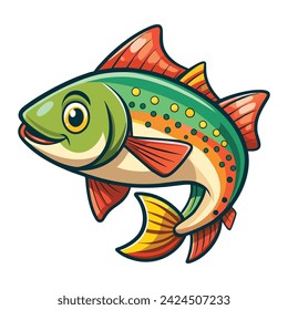 illustration Cute Trout fish