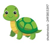 Illustration of Cute Turtle animal on white