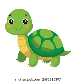 Illustration of Cute Turtle animal on white