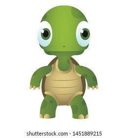 Illustration of cute turtle isolated on white background
