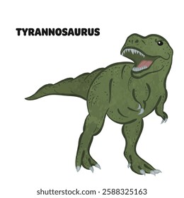 Illustration of a cute Tyrannosaurus 01