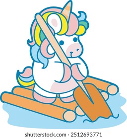 Illustration von niedlichen Einhorn Aktivitäten Symbol.
Lustige Regenbogen Einhorn täglichen Routine Aufkleber.
Einhorn auf einem Boot im See