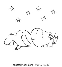 Illustration with cute unicorn. Vector illustration.