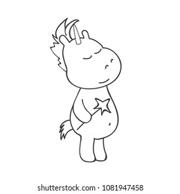 Illustration with cute unicorn. Vector illustration.
