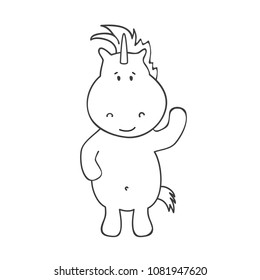 Illustration with cute unicorn. Vector illustration.