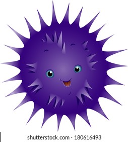 Illustration of a Cute Urchin Smiling Happily