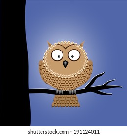 Illustration of Cute Vector Night Owl