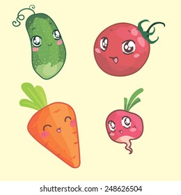 illustration of cute vegetables