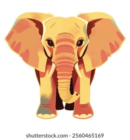 illustration of a cute, vibrant-colored elephant, perfect for a children's theme