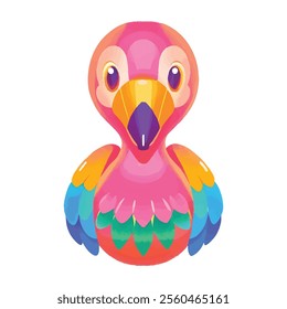 illustration of a cute, vibrant-colored Flamingo, perfect for a children's theme