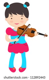 An illustration of cute violinist