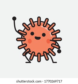 An illustration of Cute Virus Mascot Vector Character