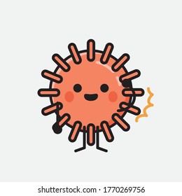 An illustration of Cute Virus Mascot Vector Character