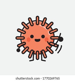 An illustration of Cute Virus Mascot Vector Character