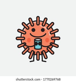 Ilustración del carácter de vector de mascota de virus cútlos