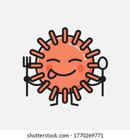 Eine Illustration des Cute-Virus-Mascot-Vektorzeichens