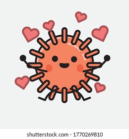 Eine Illustration des Cute-Virus-Mascot-Vektorzeichens