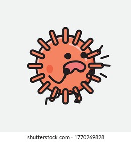 Ilustración del carácter de vector de mascota de virus cútlos